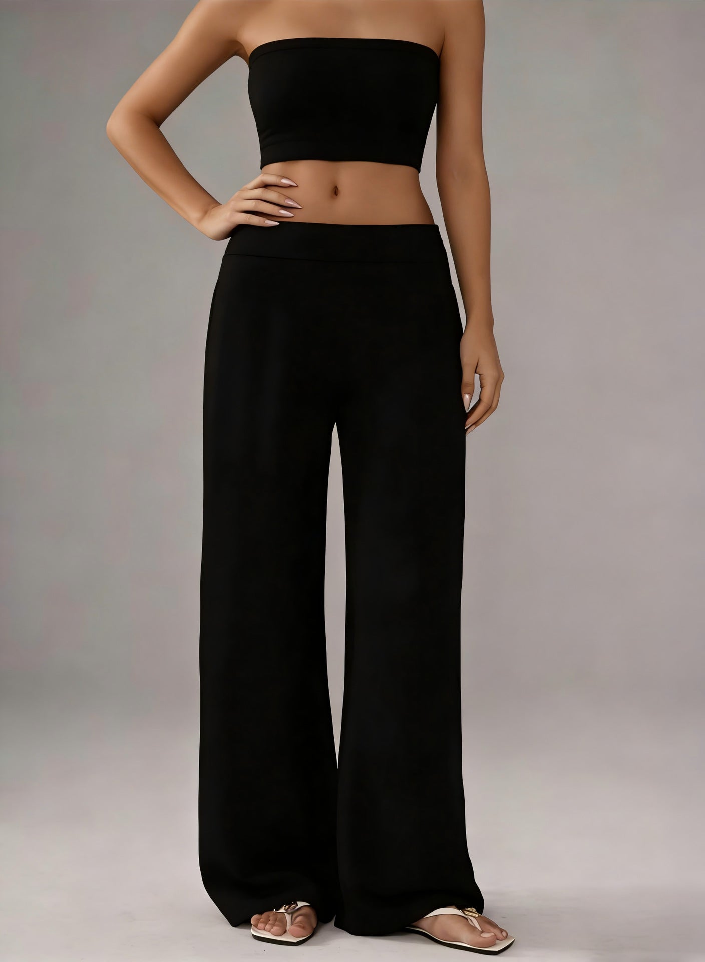 Women's Source High Waist Pure Color Loose Fashion Casual Suit