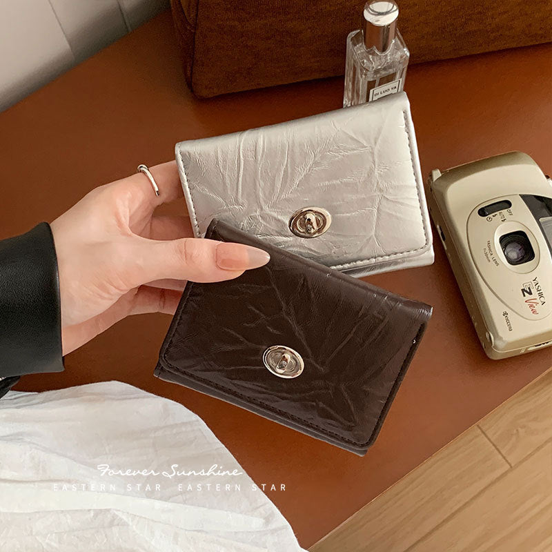 Women's Super Popular Pleated Pattern Korean Style Purses