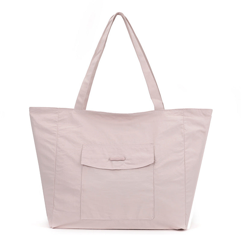 Simple Solid Color Large Capacity Commuter Tote Bags