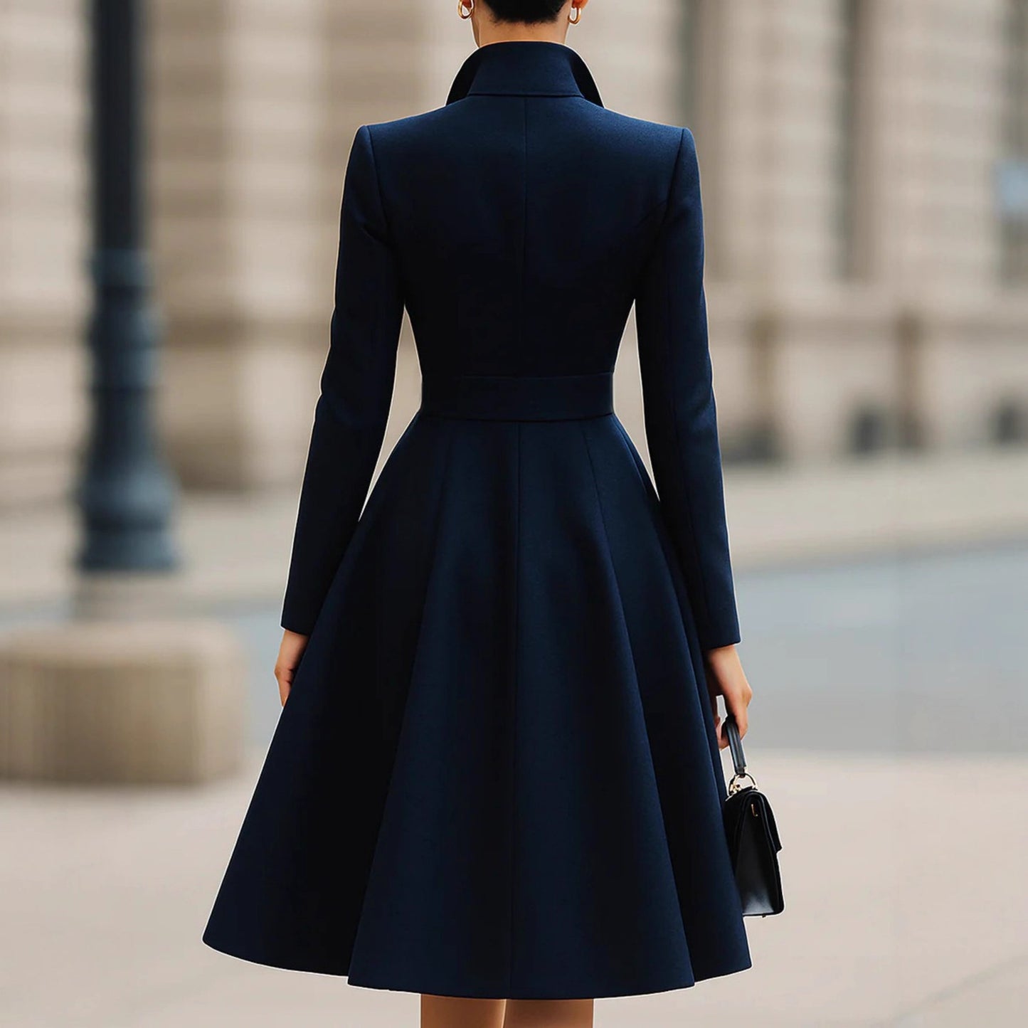 Women's Elegant Solid Color Large Pocket Dress Skirts