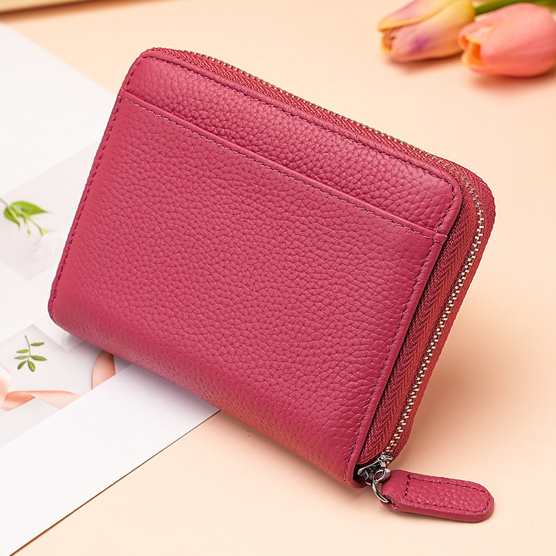 Women's & Men's & Stylish Versatile Genuine Leather Large Card Holder