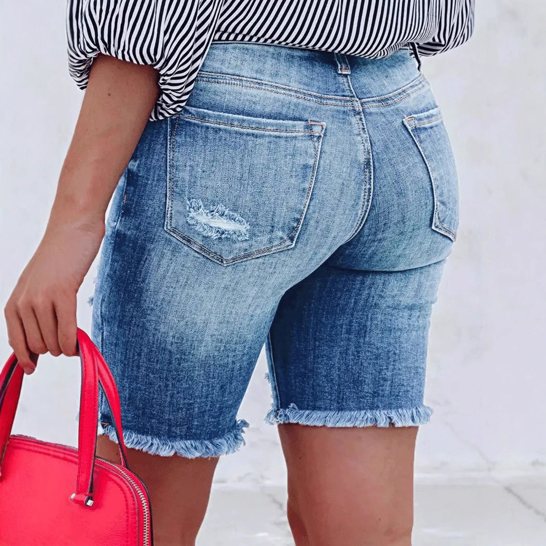 Women's Fashion Ripped Stretch Denim High Quality Women's Jeans
