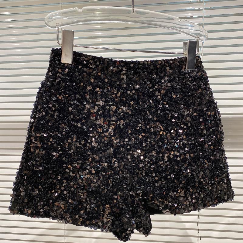 Women's Autumn Full Sequins Shiny Zipper Nightclub Pants