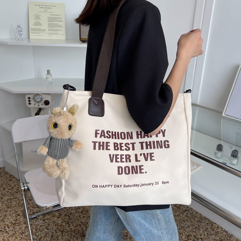 Women's Canvas For College Large Capacity Niche Tote Bags
