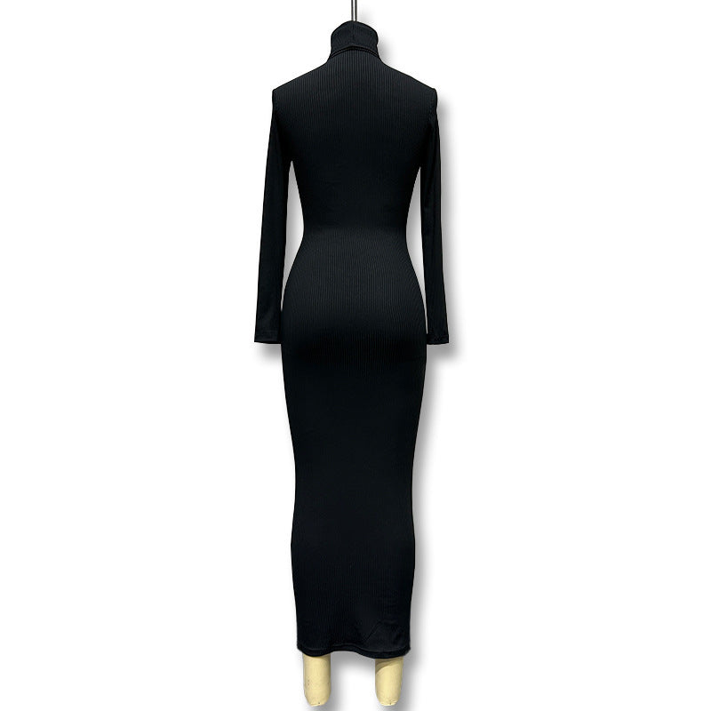 Women's Collar Long Sleeves Thread Temperament Dress Dresses