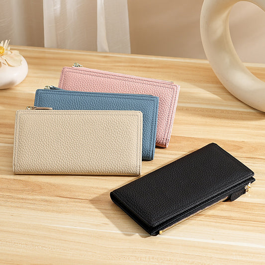 Litchi Pattern Leather Large Capacity Multiple Ladies Wallets