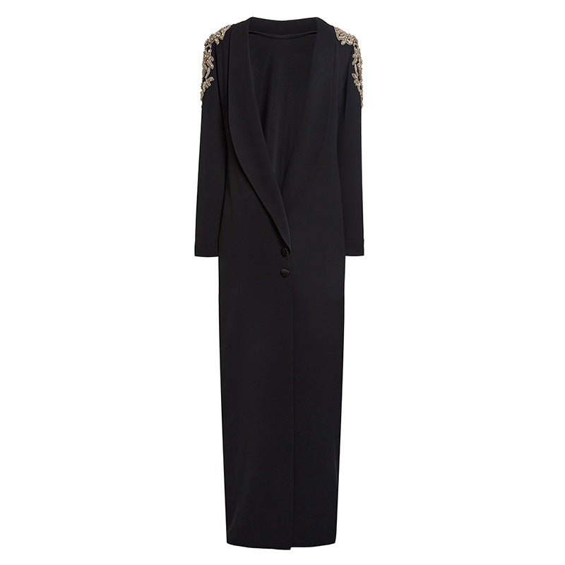 Slouchy Fashion Bead Diamond Backless Long Dress