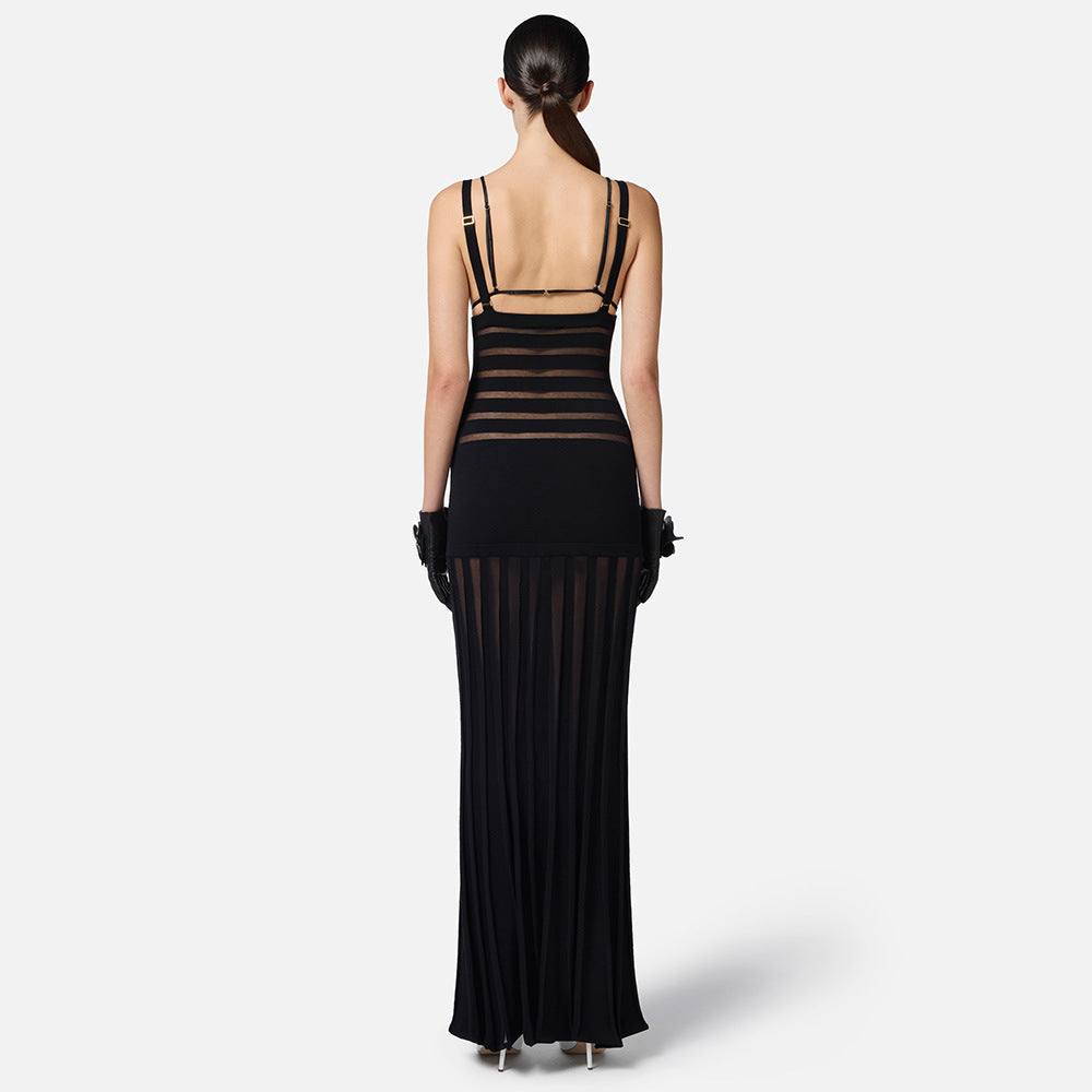 Fashion Deep Backless Nightclub Party Long Dresses