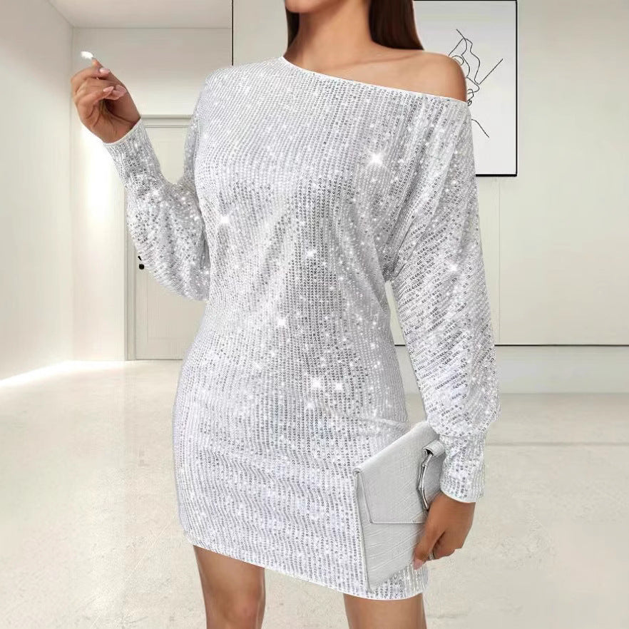 Women's Classy Casual Sequined Long-sleeved Dress Dresses