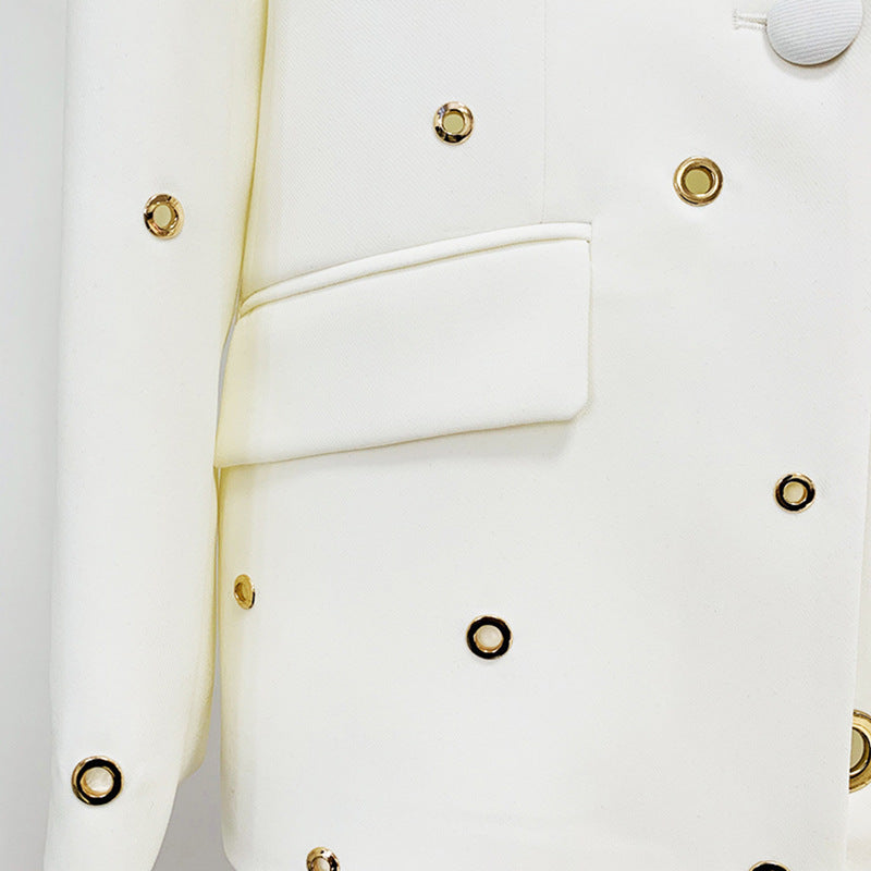 Metal Hole One Button Trousers Two Fashion Casual Suit