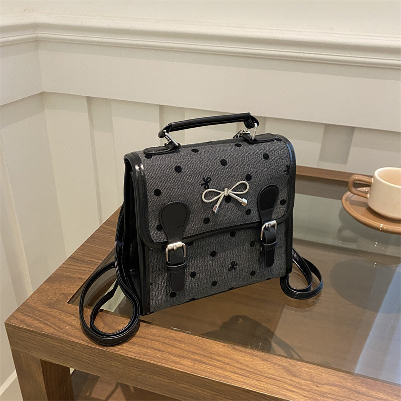 Women's Fashion Korean Style Bow Canvas Backpacks