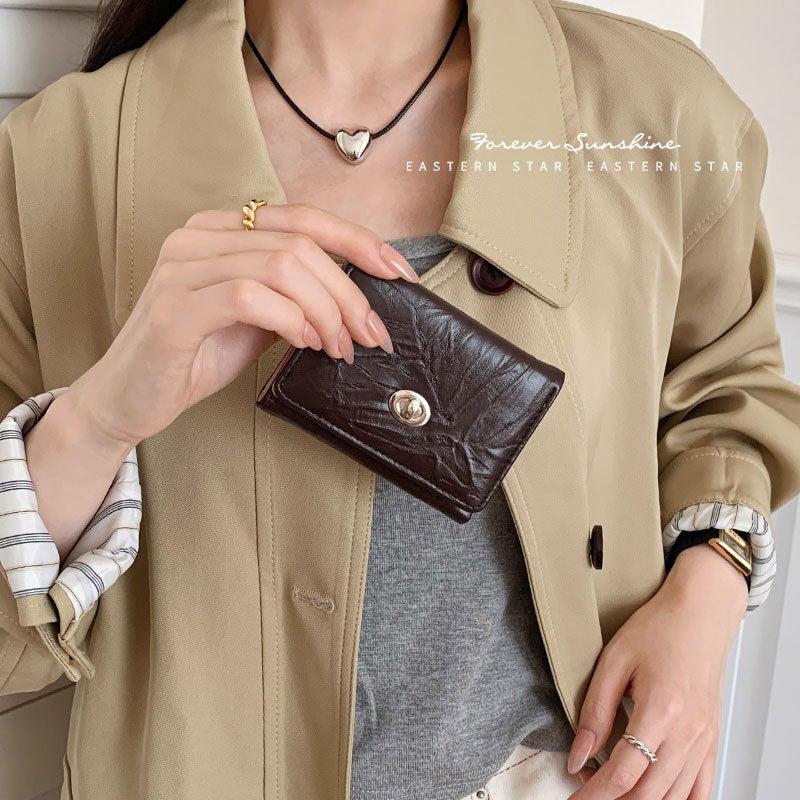 Women's Super Popular Pleated Pattern Korean Style Purses