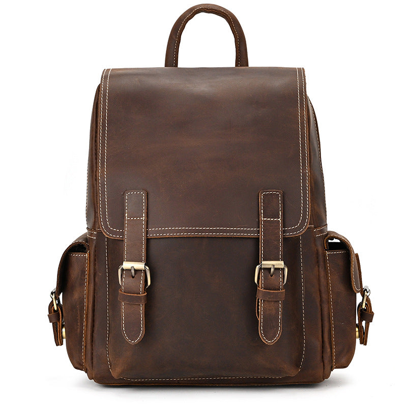 Women's & Men's & Crazy Horse Leather Retro Backpacks