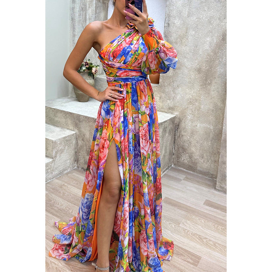 Party Casual Slit Dress Loose Multicolor Dresses