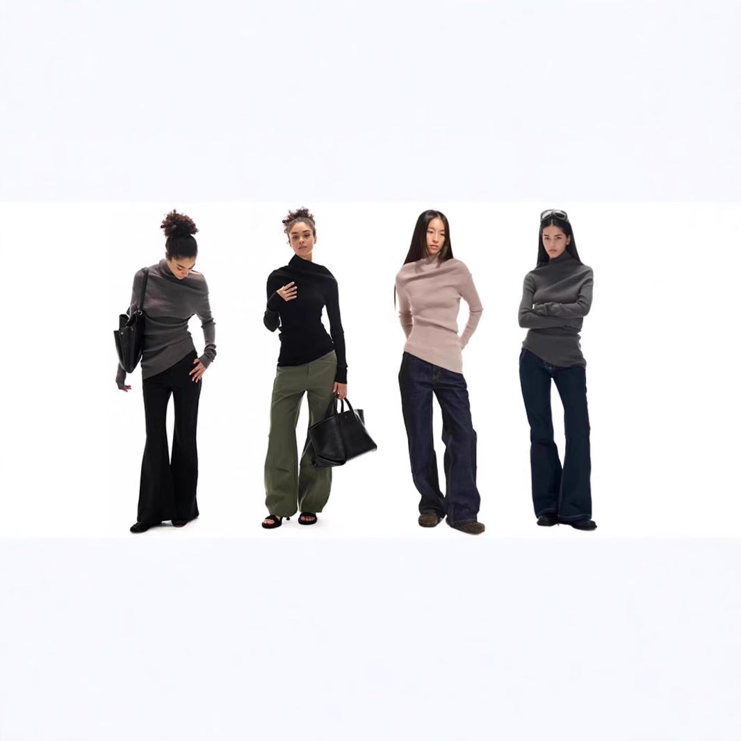 Soft Elastic Texture Multiple Wear Machete Sweaters