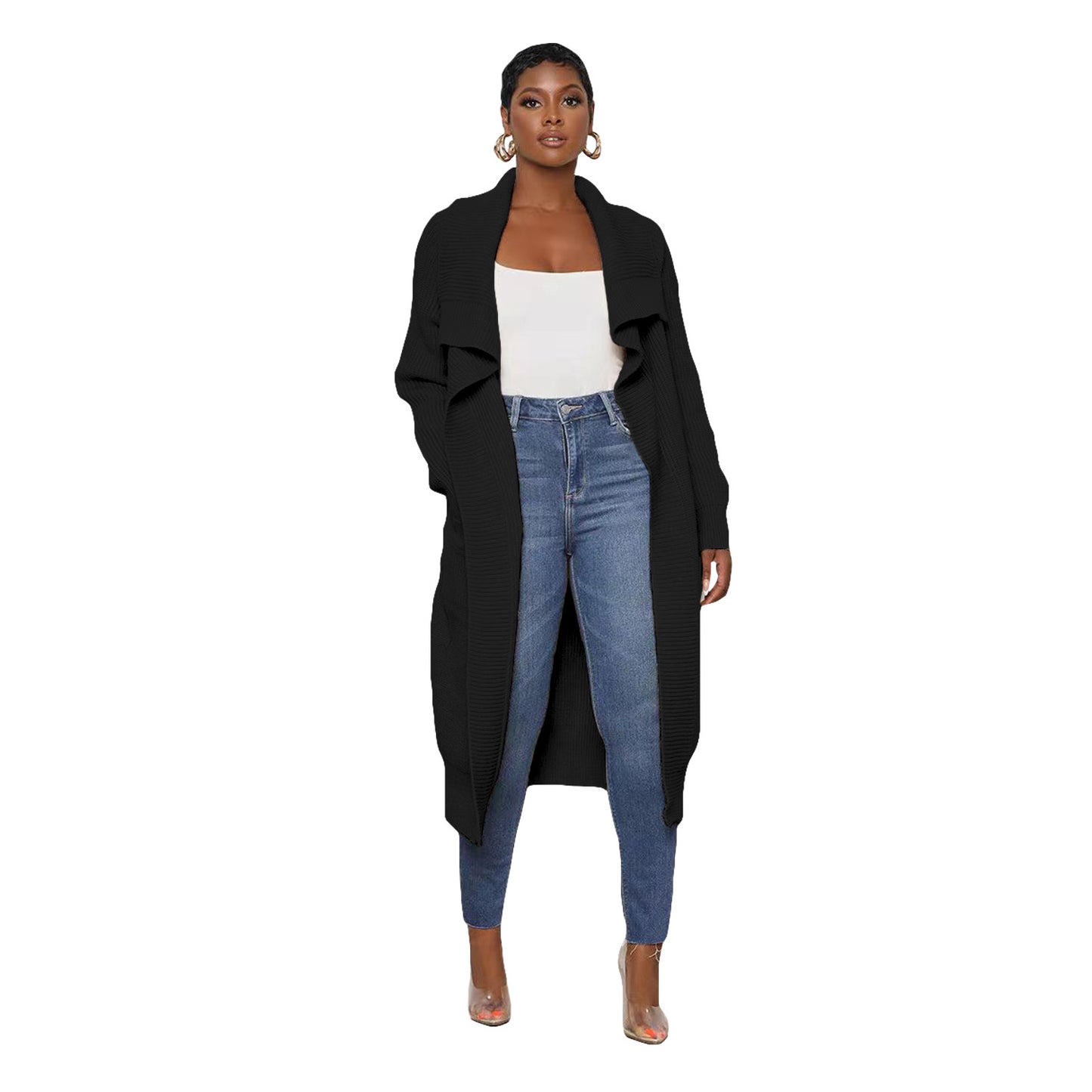 Women's Casual Solid Color Long Knitted Sweaters