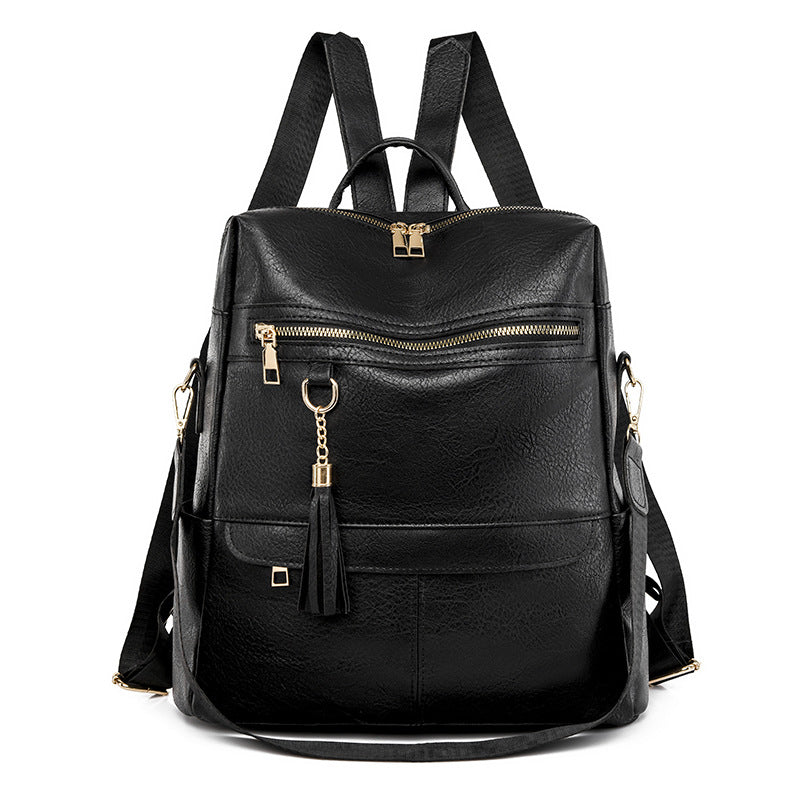 Women's Korean Fashion Solid Color Large Capacity Backpacks