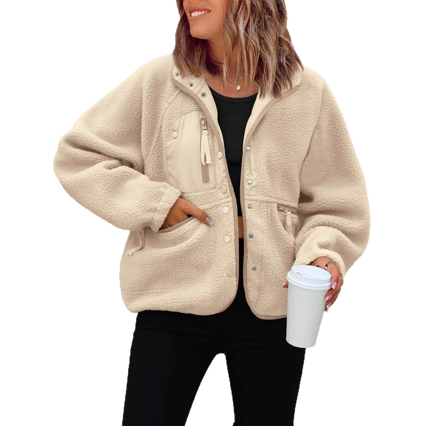 Women's Slouchy Polar Fleece Sports Leisure Tops