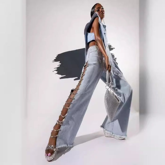 Women's Hot Thin Straight Summer Slimming Side Jeans