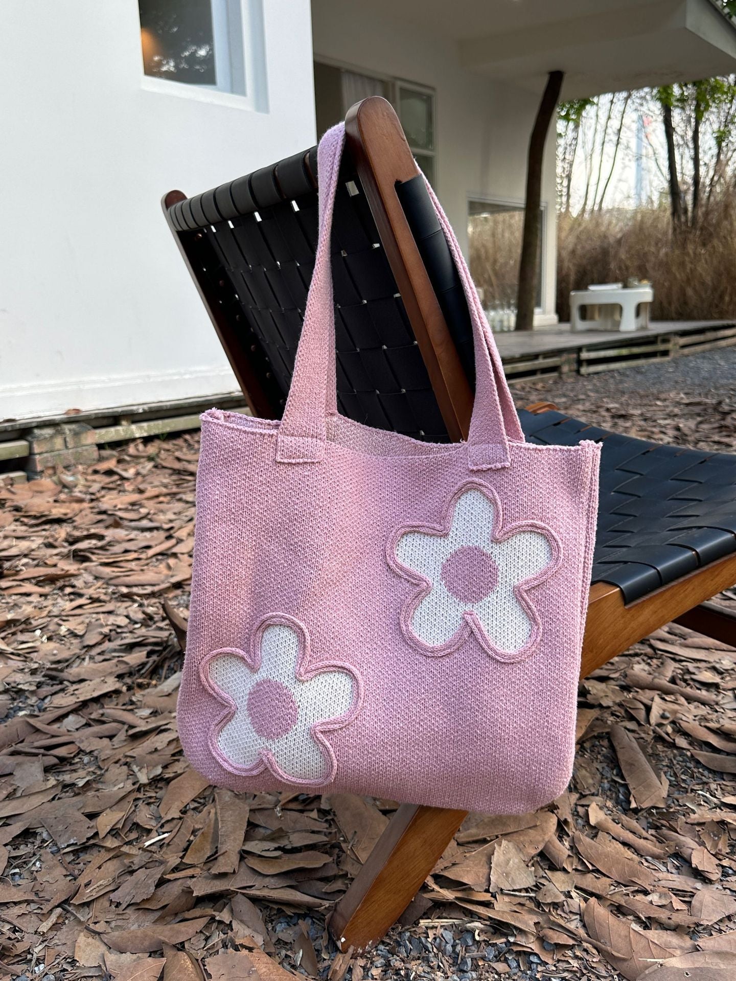 Women's & Men's Knitted Wool Woven Portable Shopping Shoulder Bags