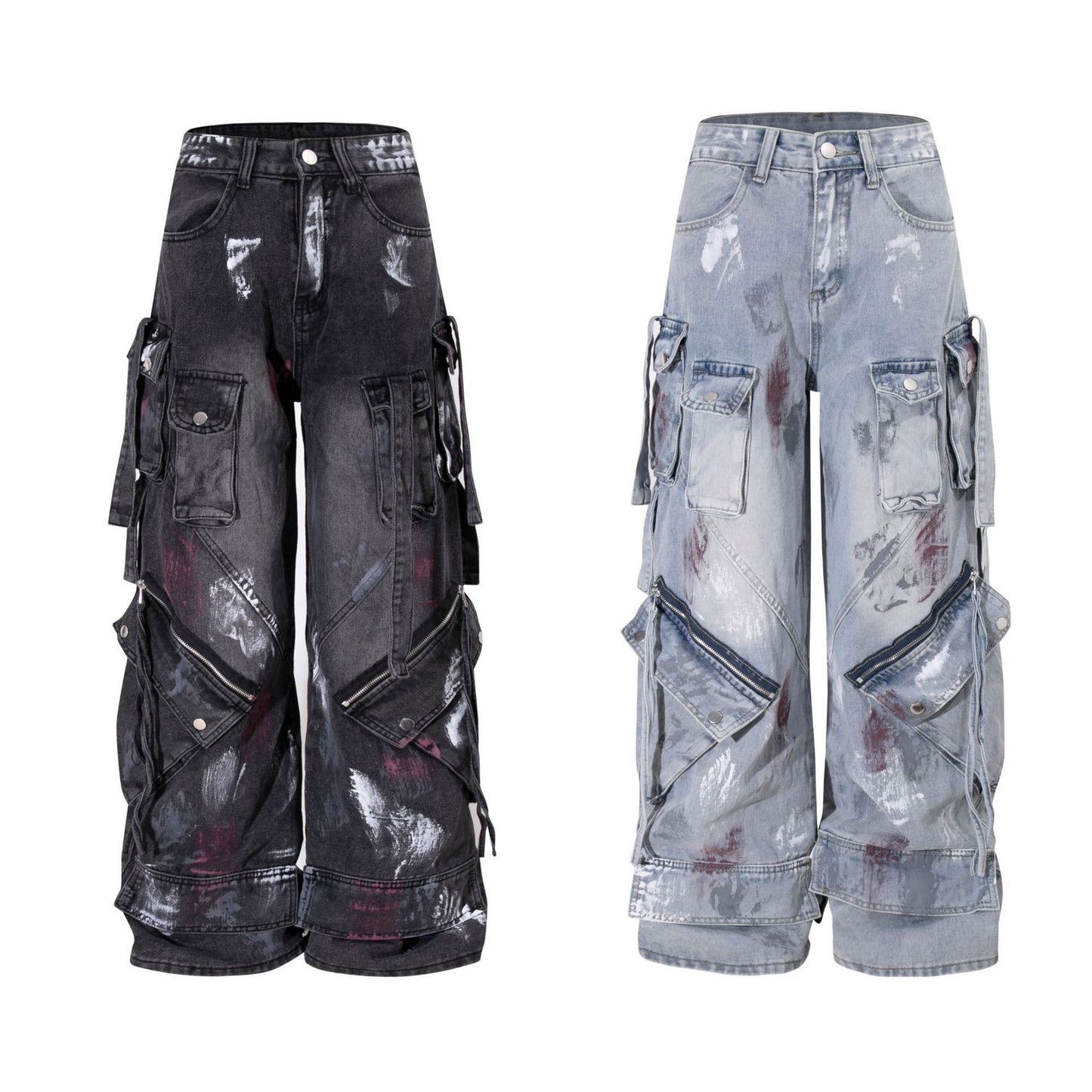 Beauty Retro High Street Loose Design Jeans