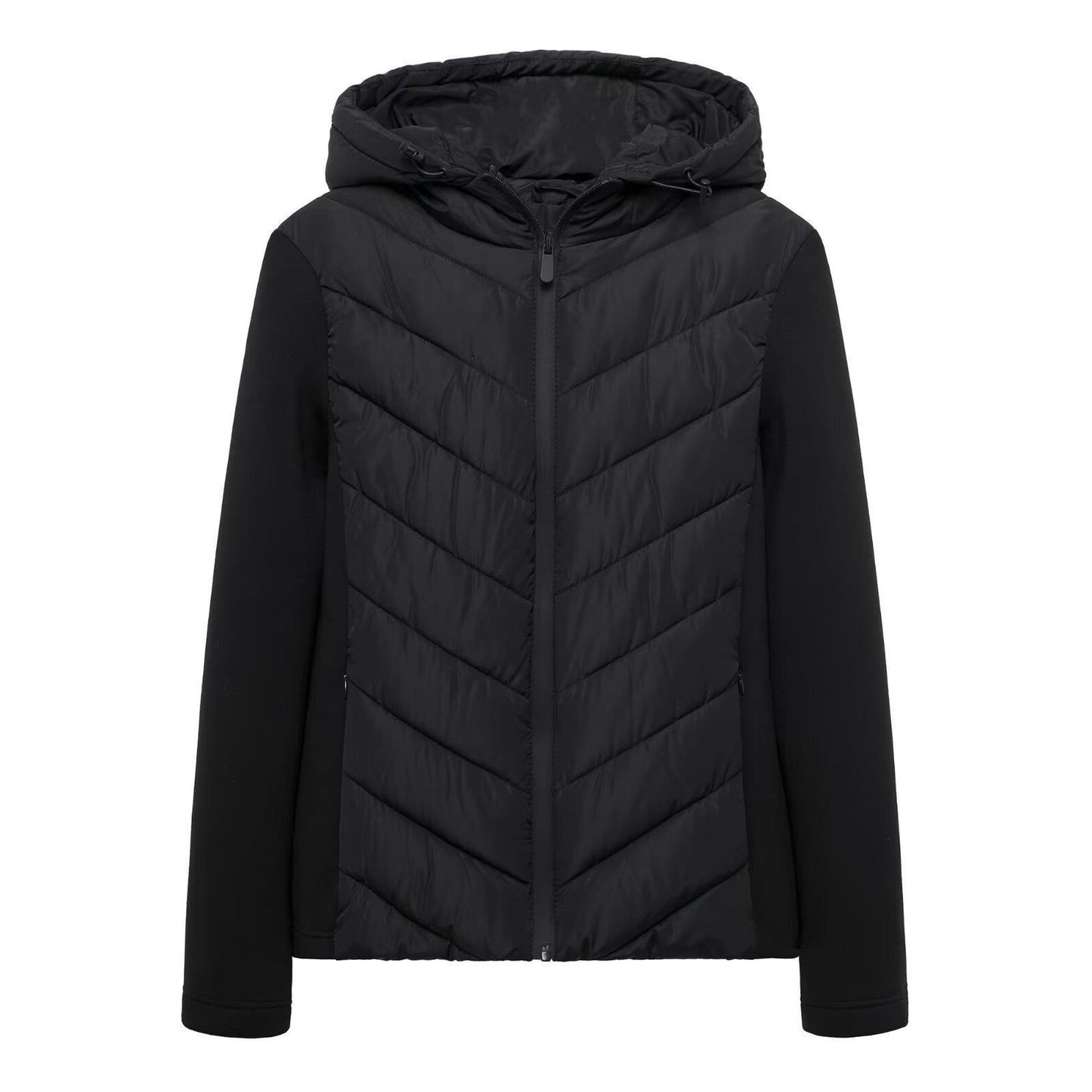 Women's Zipper Ornament Stitching Long Sleeve Hooded Coats