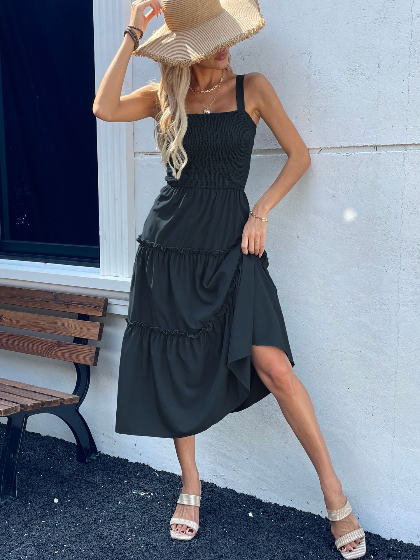 Innovative Glamorous Summer Solid Color Suspender Dress