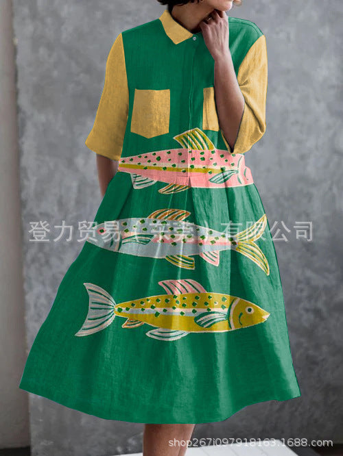 Shirt Dress Sleeve Placket Vintage Sardine Element Dresses