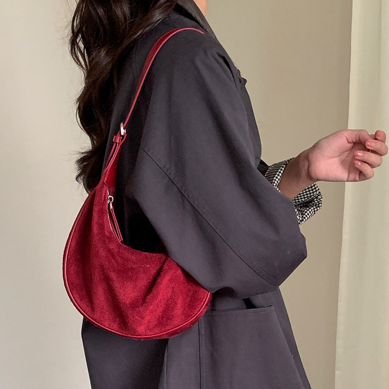 Women's Underarm Retro Style Layer Leather Matte Bags