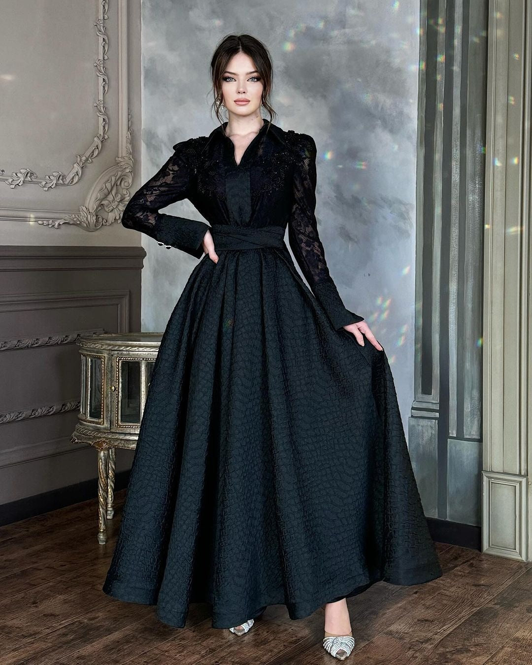 Lace Yarn French Style Retro Long Wedding Dresses