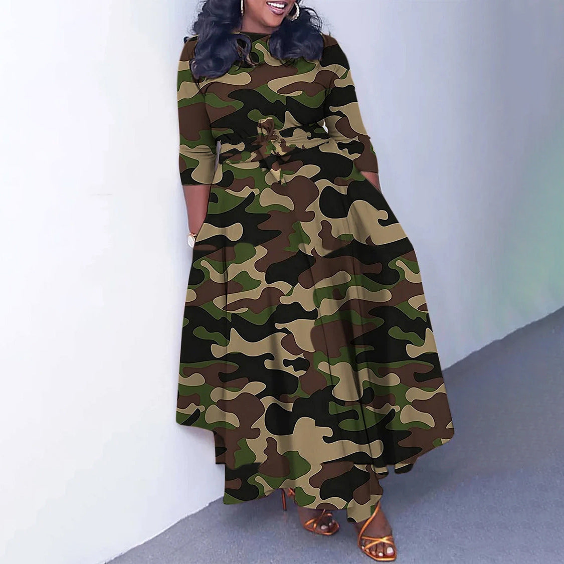 Women's Fashion Elegant Graceful Printed Lace Up Skirts