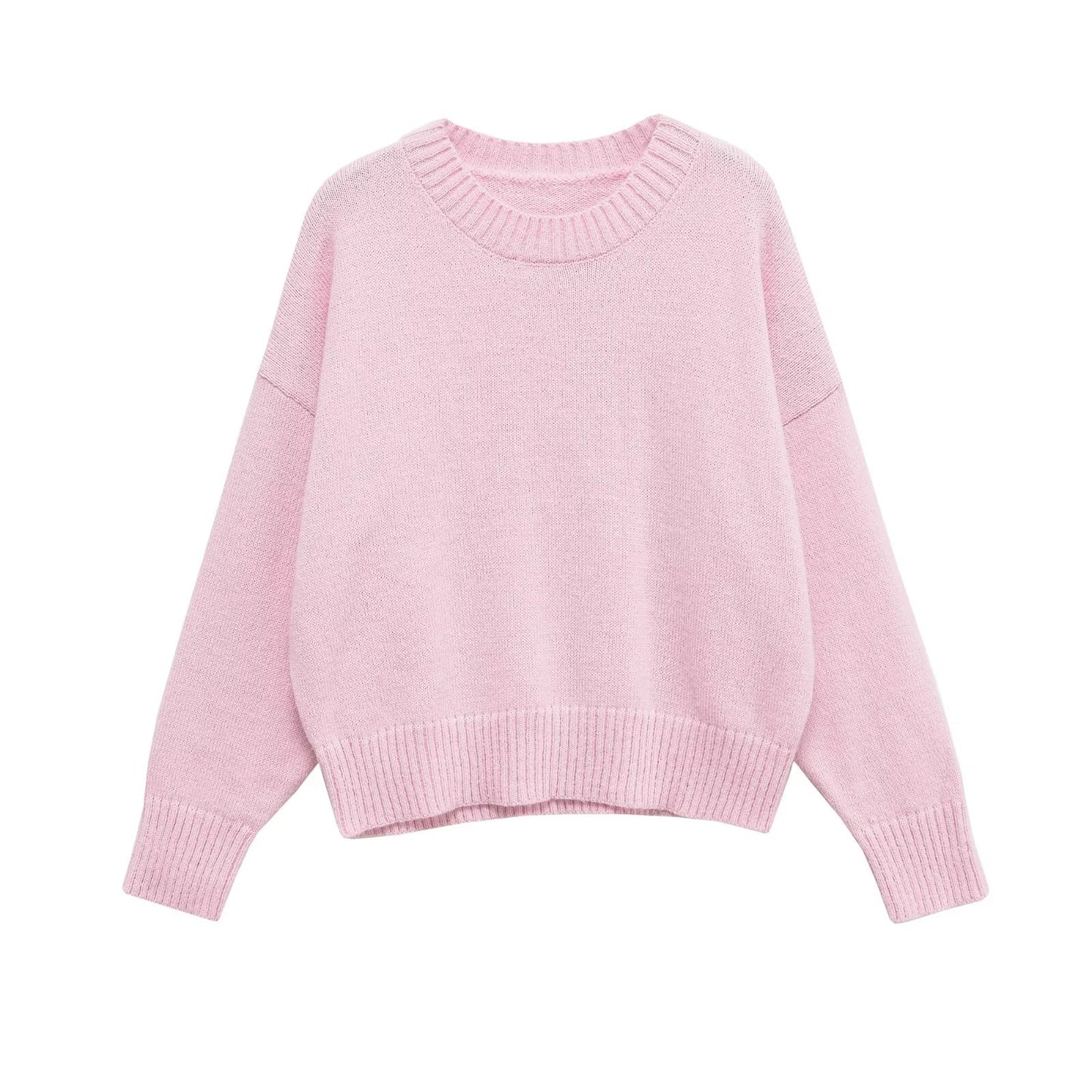 Women's Simple Pullover Soft Plain Stitch Knitwear