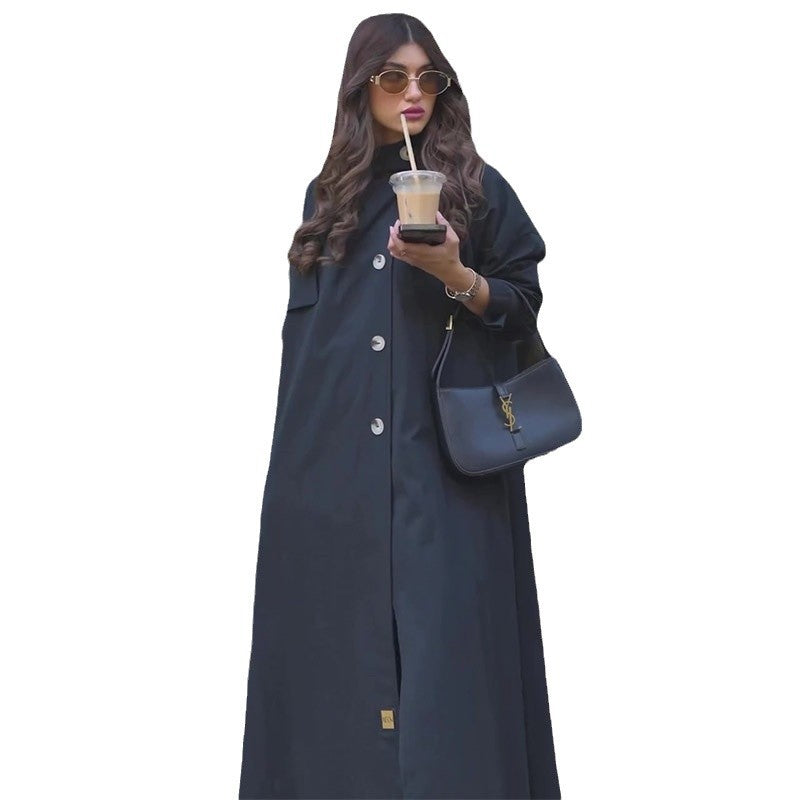 Women's British Retro Style Motorcycle Mid-length Coats