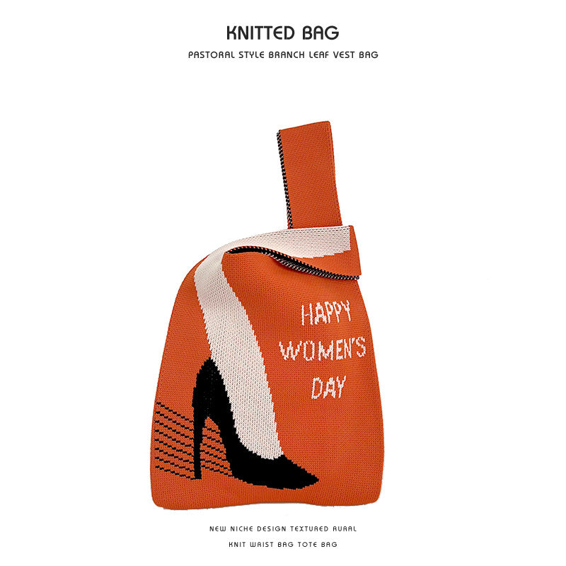 Women's Knitted Vest Versatile Large Capacity Commuter Handbags