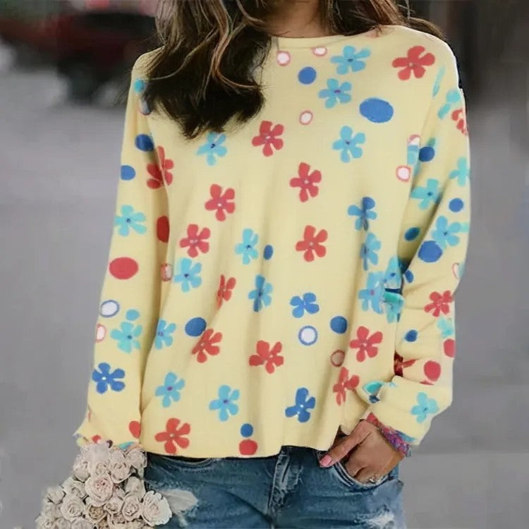 Women's Pattern Pullover Casual Loose Long Sleeve Sweaters