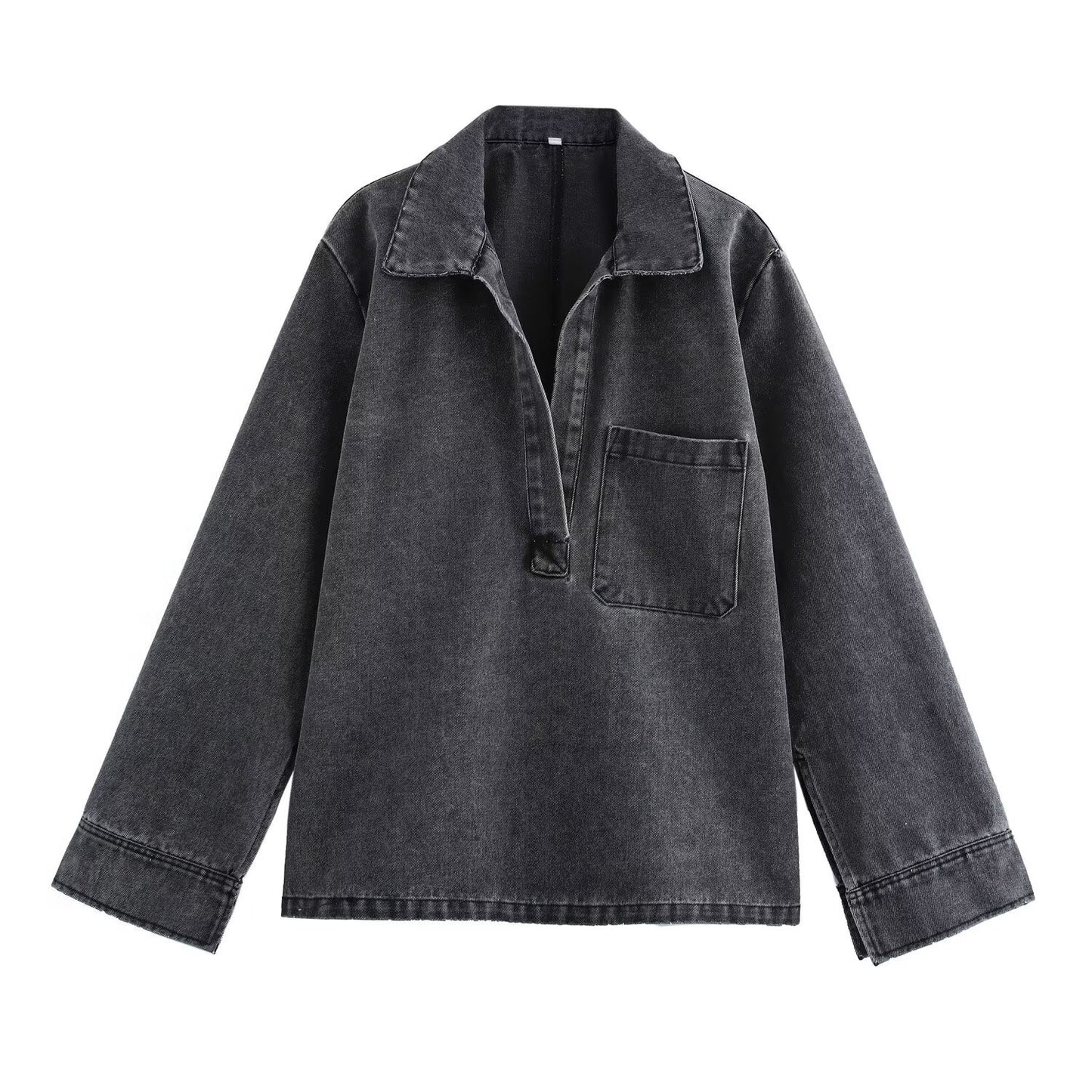 Women's Spring French Fashion Washed Blue Denim Suits
