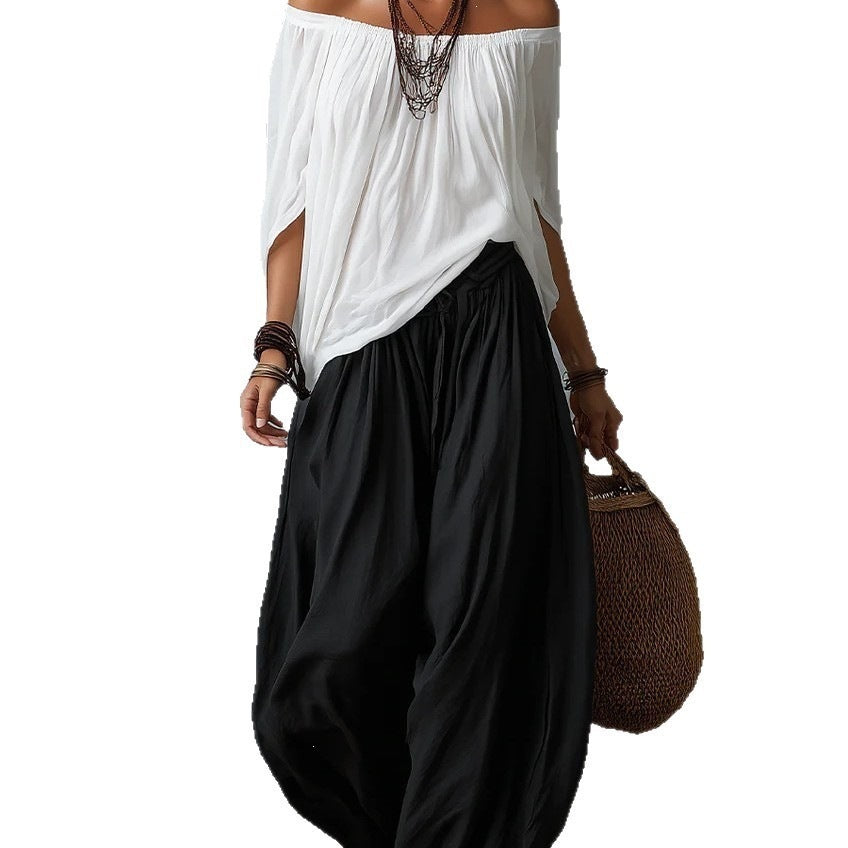 Durable Women's Autumn Long Loose Bloomers Fashion Casual Suit