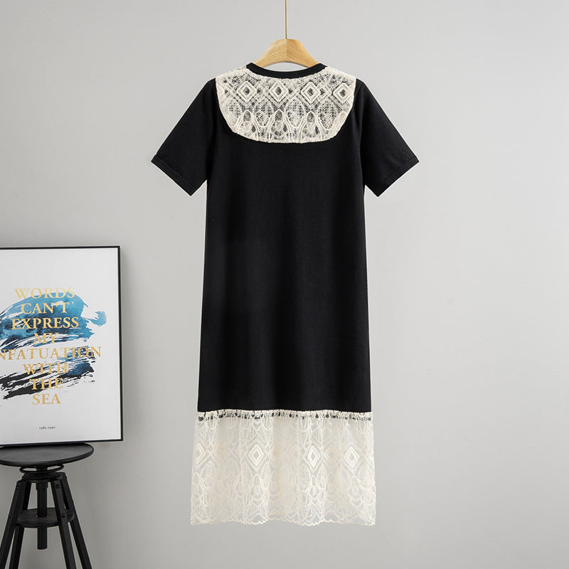 Women's Patchwork Knitting Midi Up Slimming Younger Dress