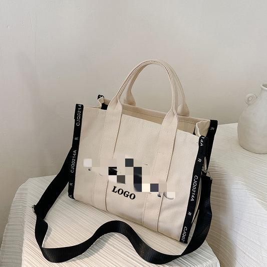 Women's Fashion Canvas Shopping Large Capacity Portable Handbags