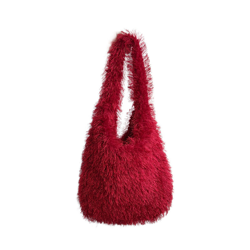 Large Capacity Cotton Candy Macaron Color Shoulder Bags