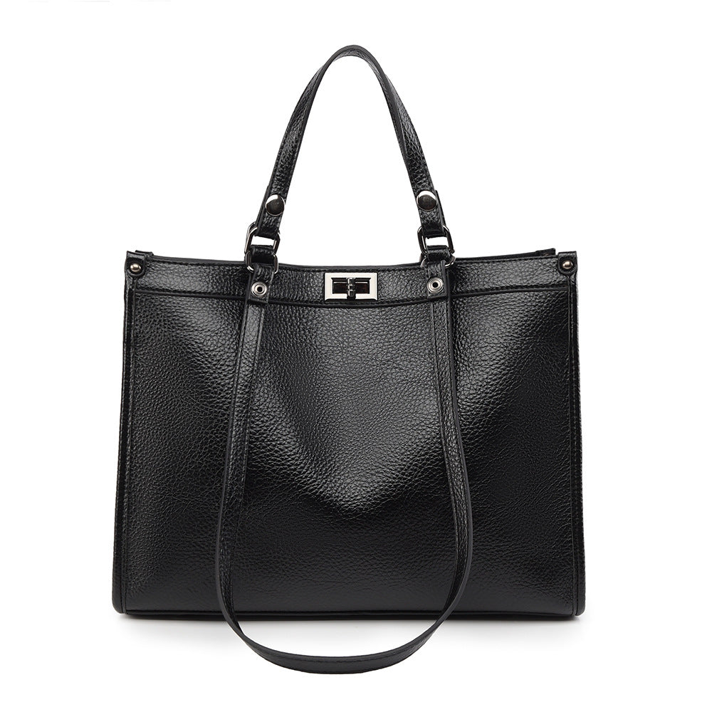 Women's Lychee Pattern Large Capacity Retro Tote Bags