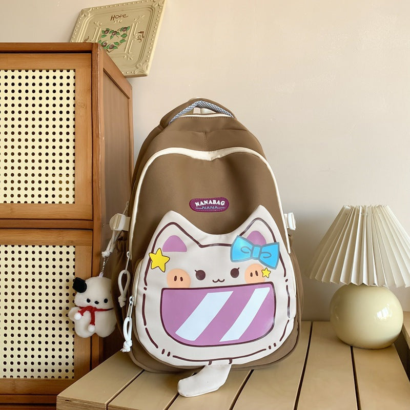 Female Cute Cat High Korean Style Easy Middle School Students' Schoolbags