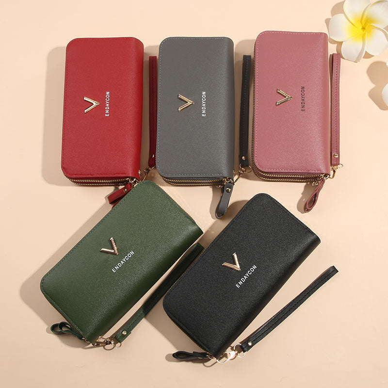 Women's Fashion Simple Lychee Pattern Large Capacity Ladies Wallets