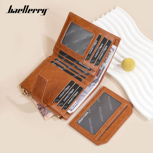 Women's Short Multiple Slots Snap Button Multifunctional Ladies Wallets