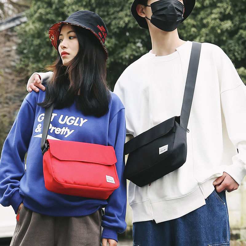 Men's Fashionable Canvas Message Style Simple Vintage Wide Men's Messenger Bags
