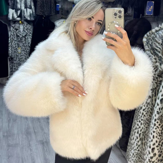 Women's Fur Fluffy Soft Fox Street Style Coats