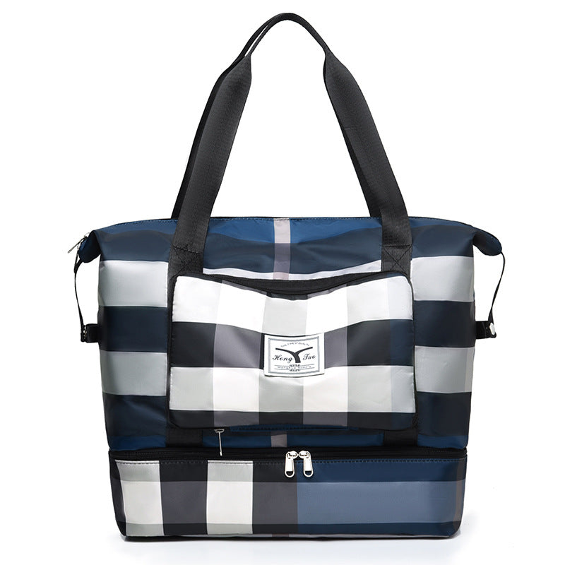 Foldable Plaid Fashion Large Capacity Trip Travel Bags