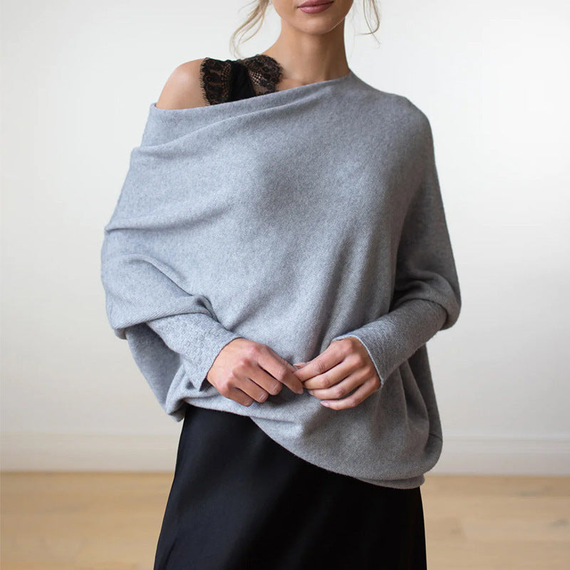 Solid Color Round Neck Long Sleeve Comfortable Sweaters