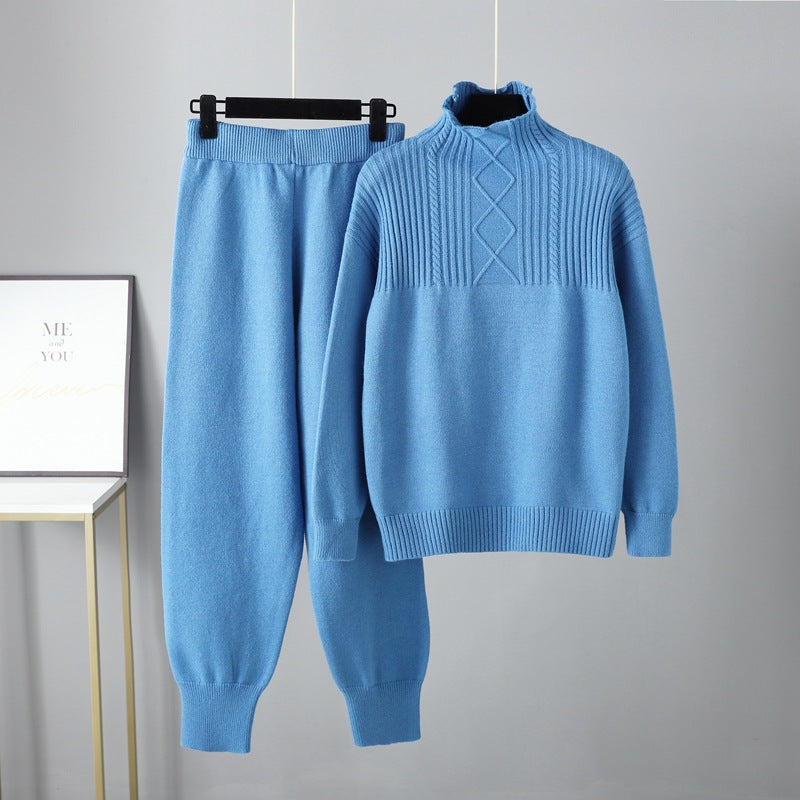 Women's Half Turtleneck Casual Loose Gentle Soft Glutinous Suits