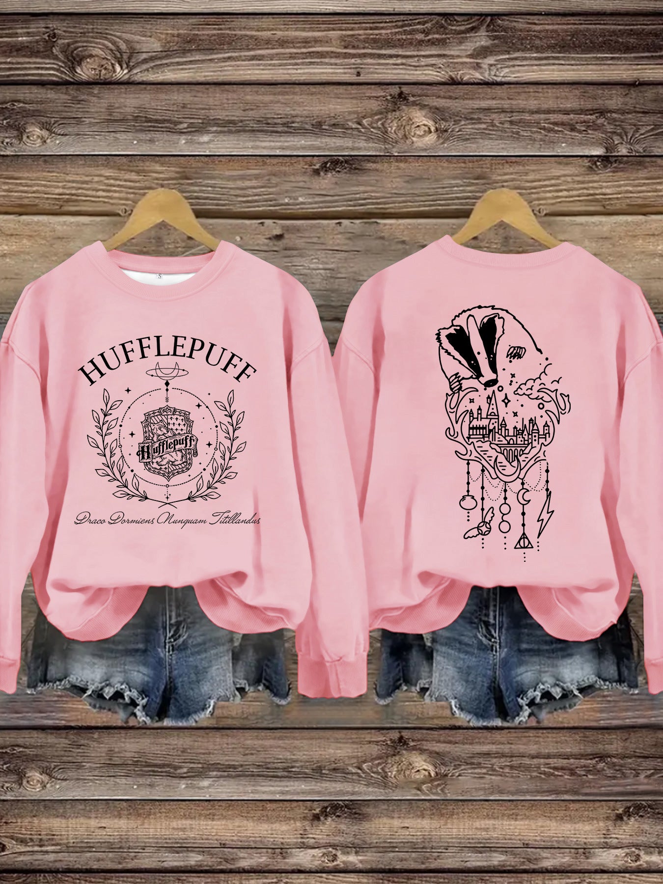 Printed Loose Base Long Sleeve Large Sweaters